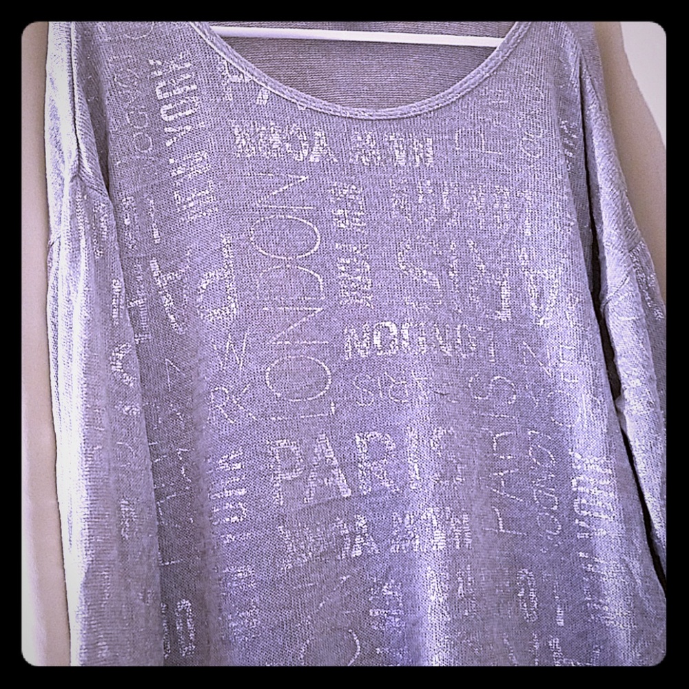 Gray and silver sweater